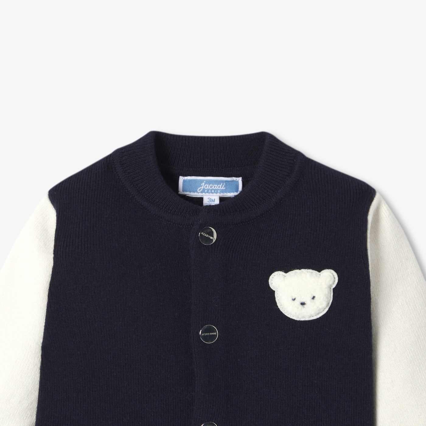 Baby boy varsity-style knitted cardigan
