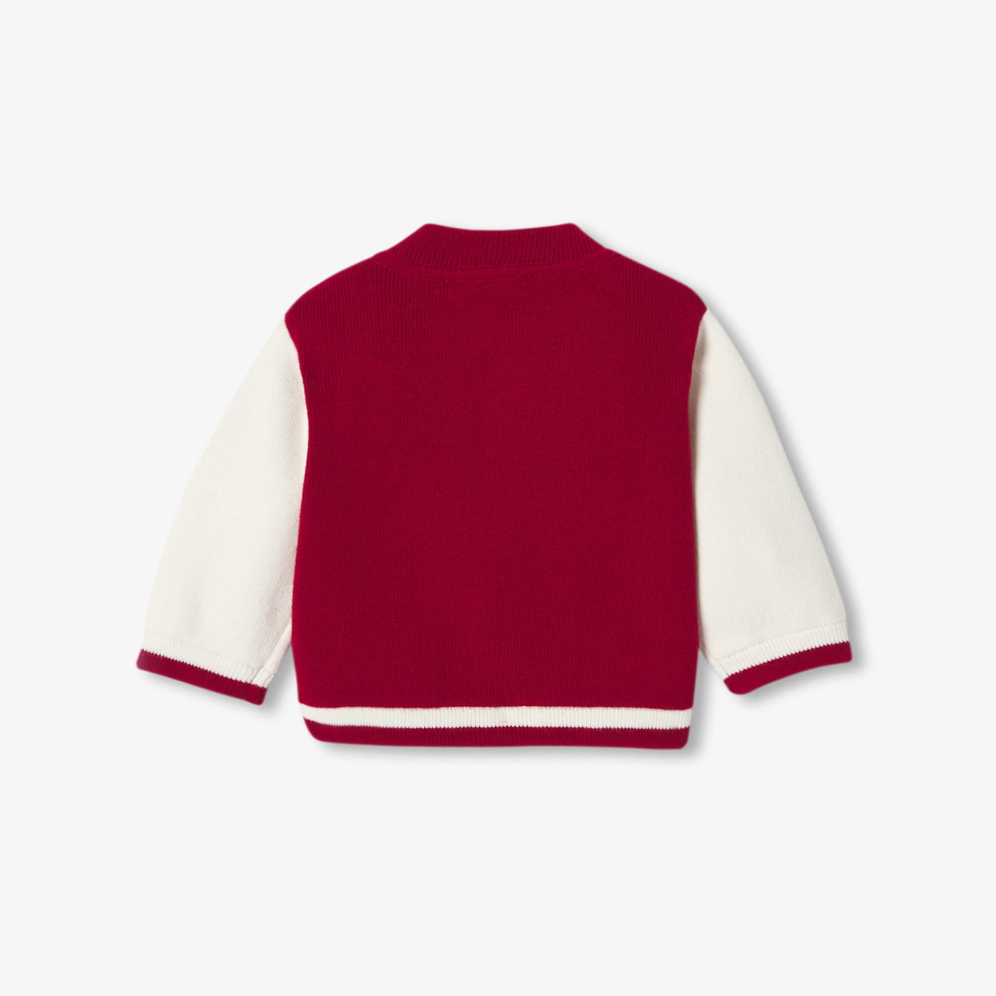 Baby boy varsity-style knitted cardigan