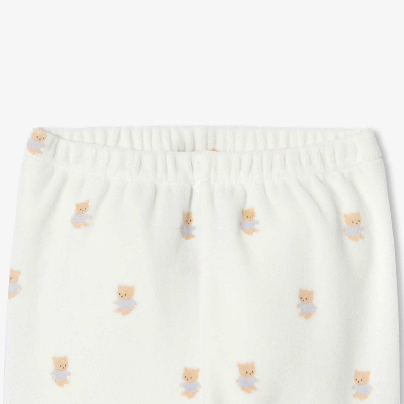 Baby 2-piece velvet pyjamas with a charming bear motif