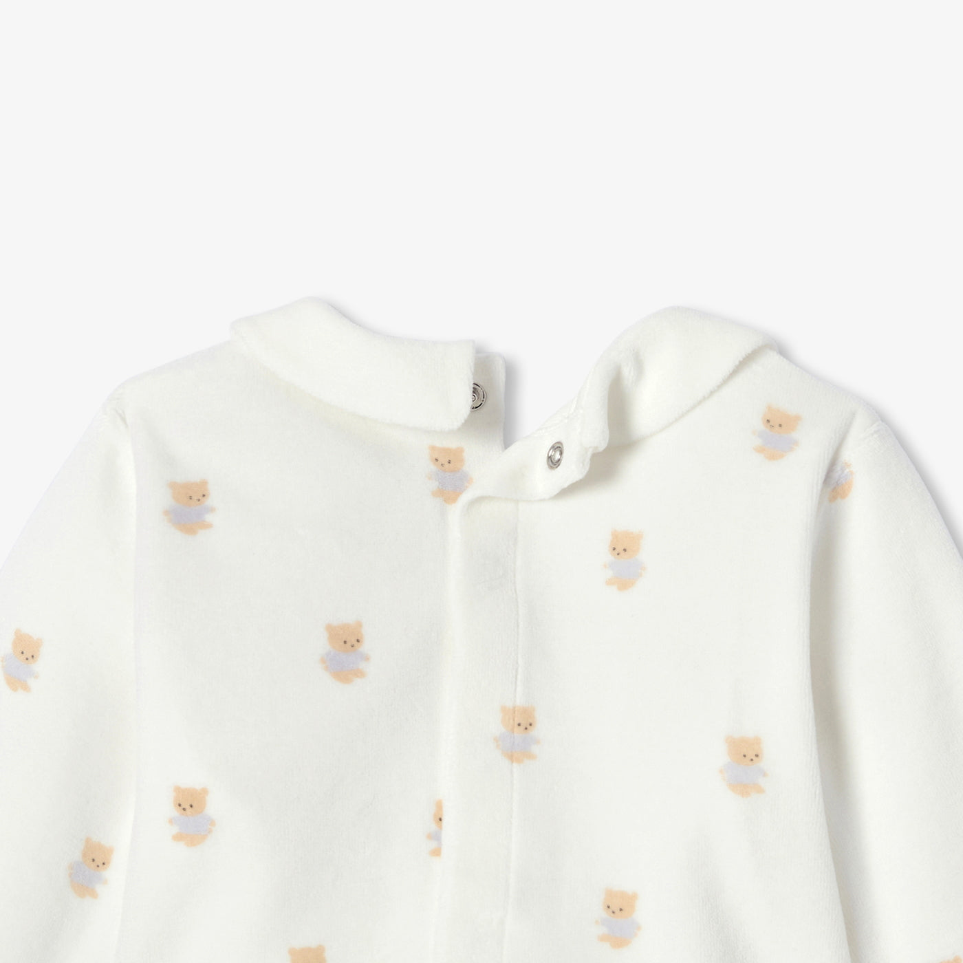Baby 2-piece velvet pyjamas with a charming bear motif