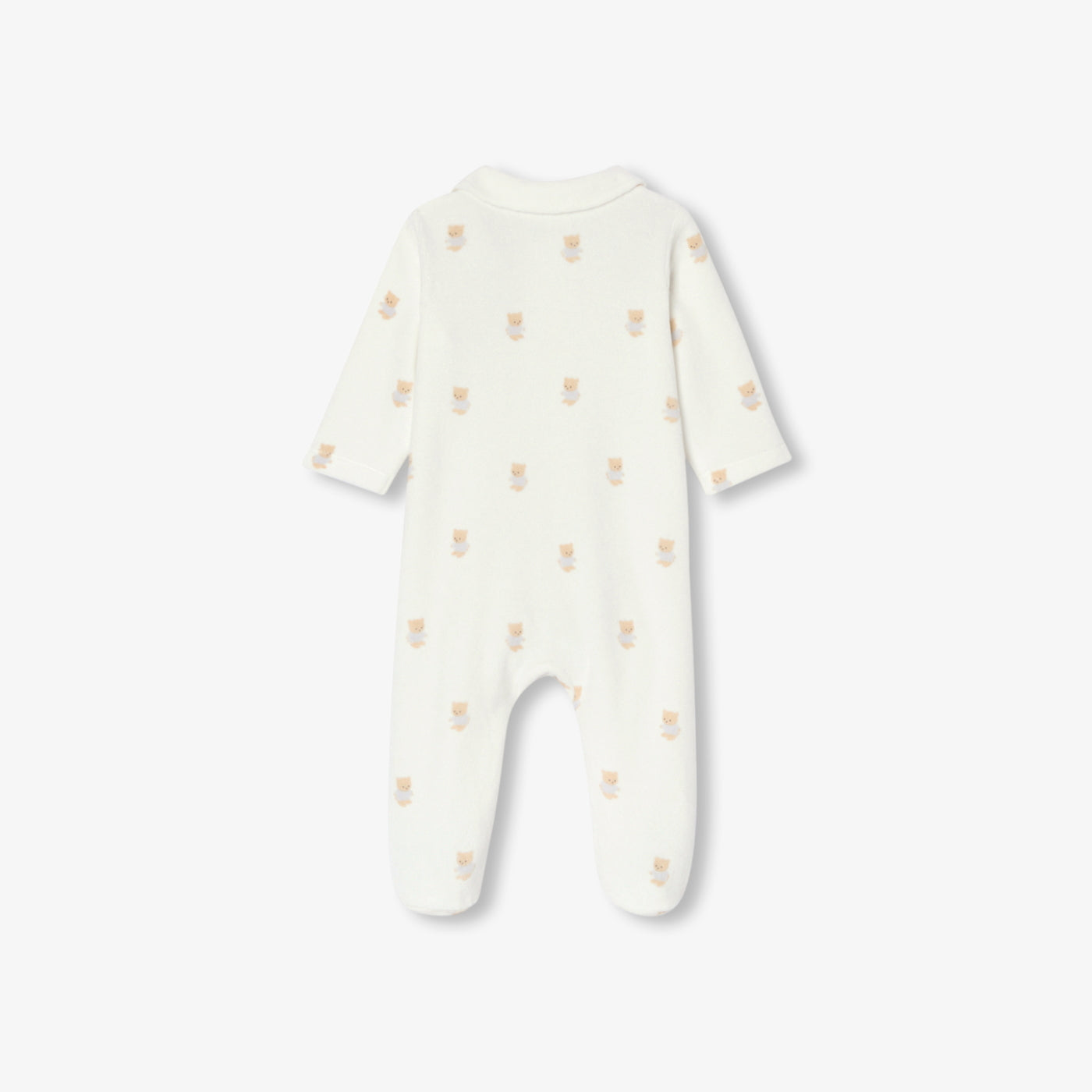 Baby velvet pyjamas with bear motif