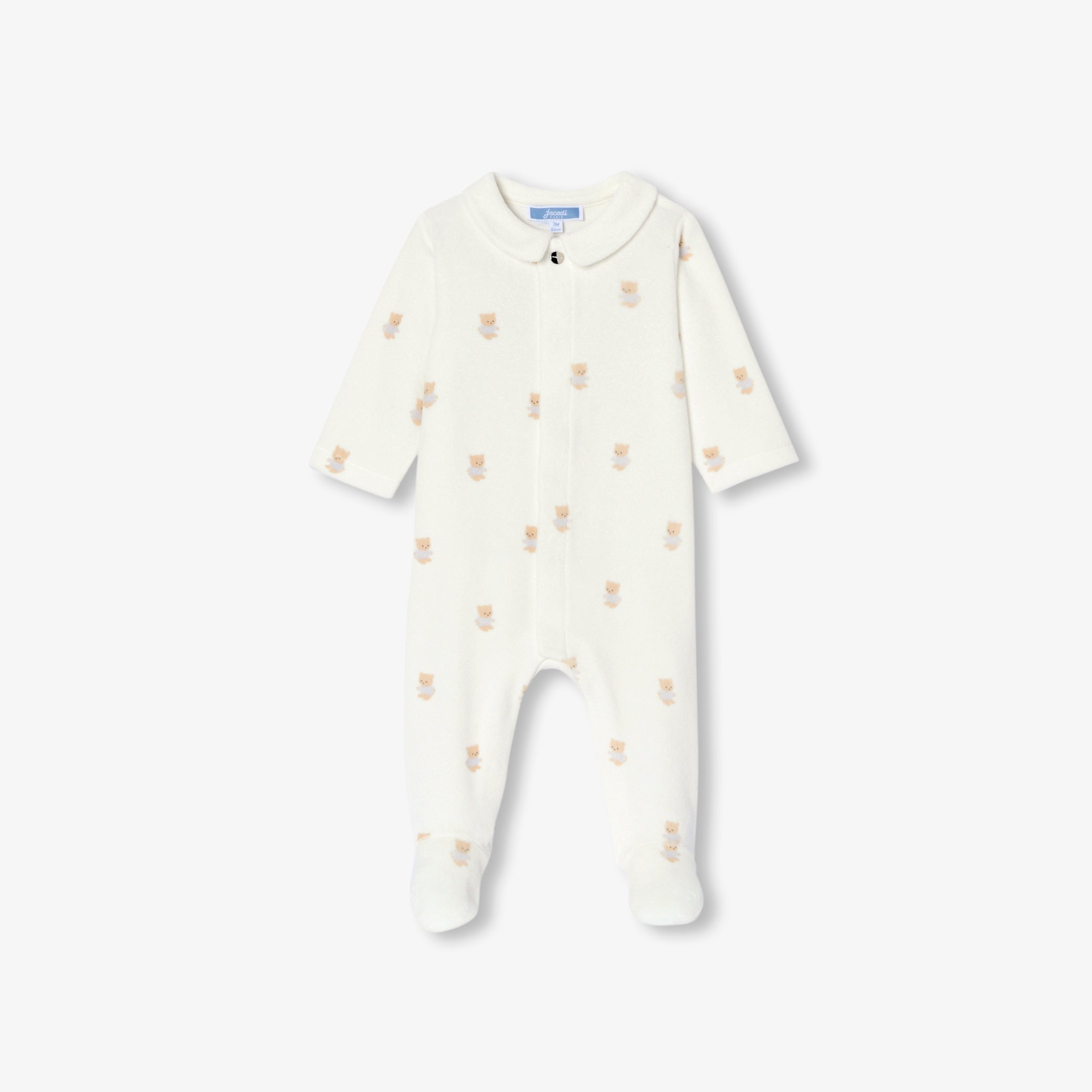 Baby velvet pyjamas with bear motif