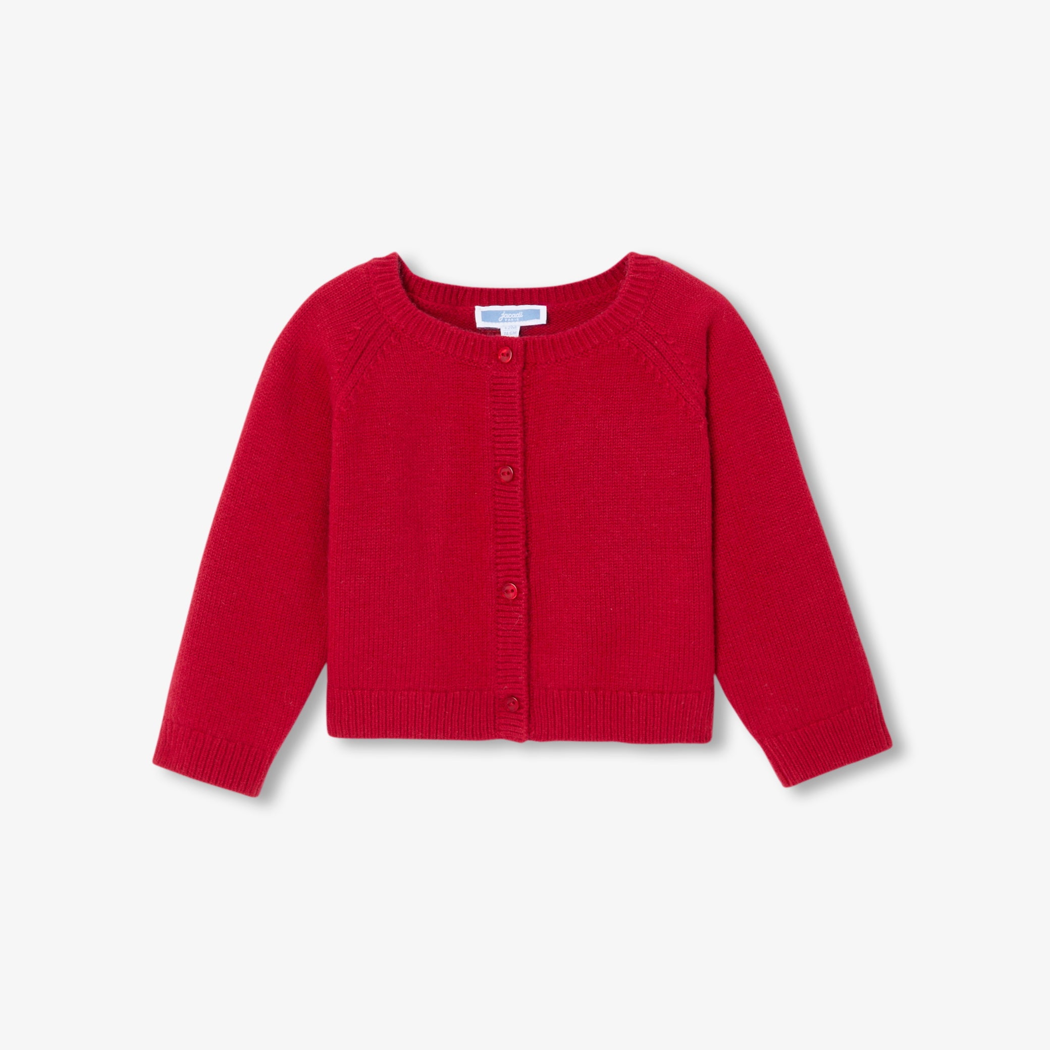 Baby girl cotton and wool cardigan