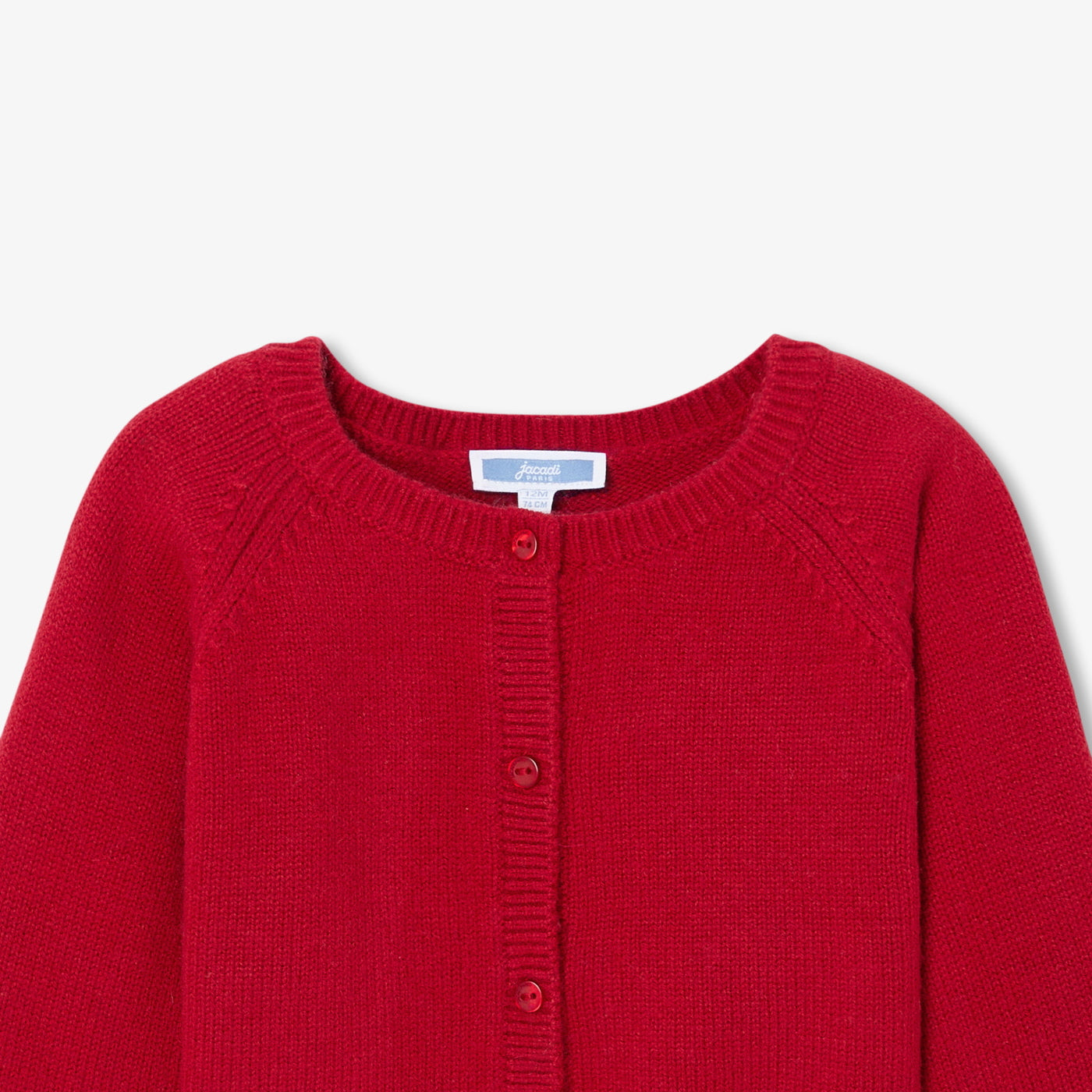 Baby girl cotton and wool cardigan