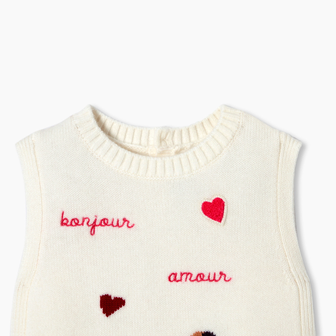 Baby girl sleeveless knit jumper