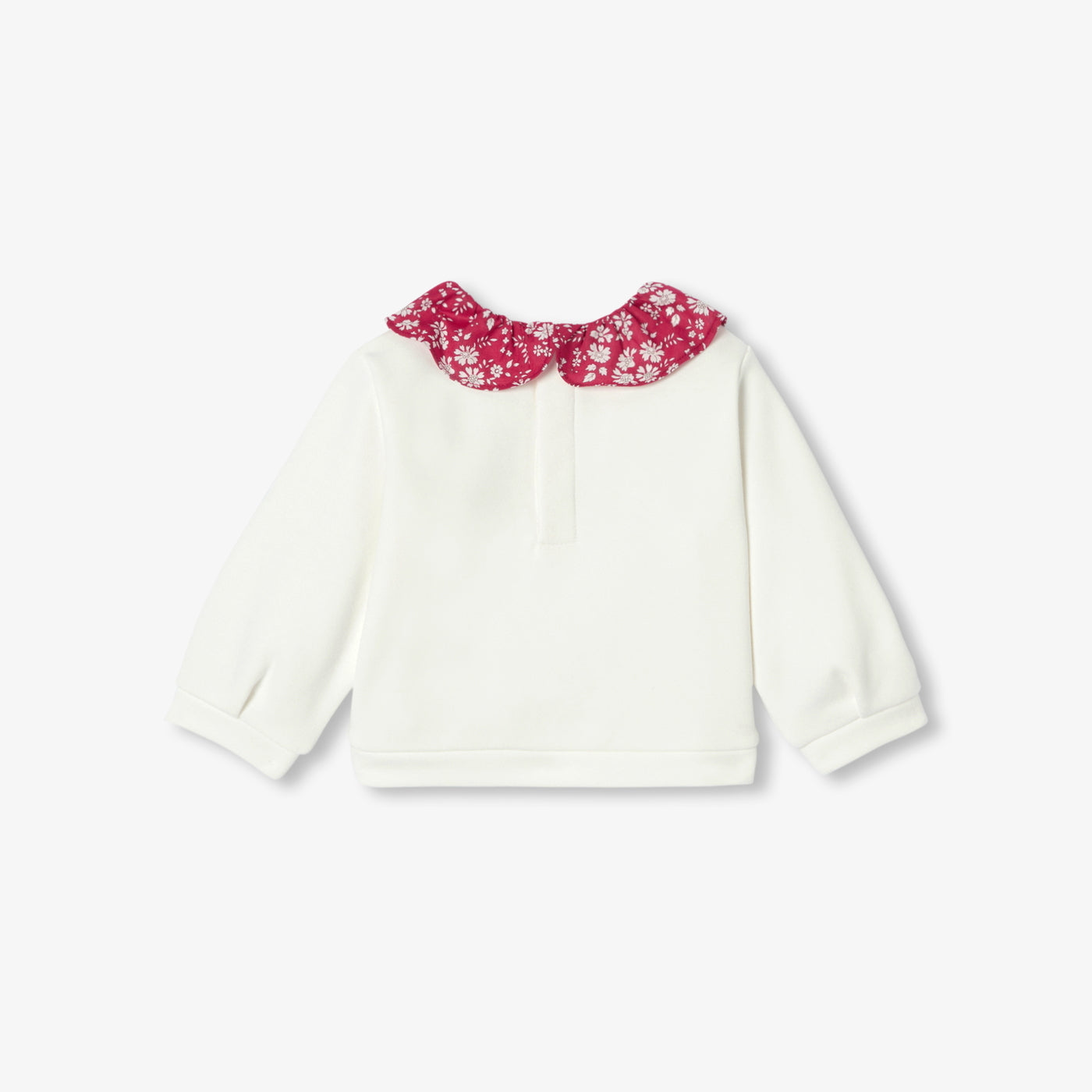 Baby girl sweatshirt with Liberty fabric collar