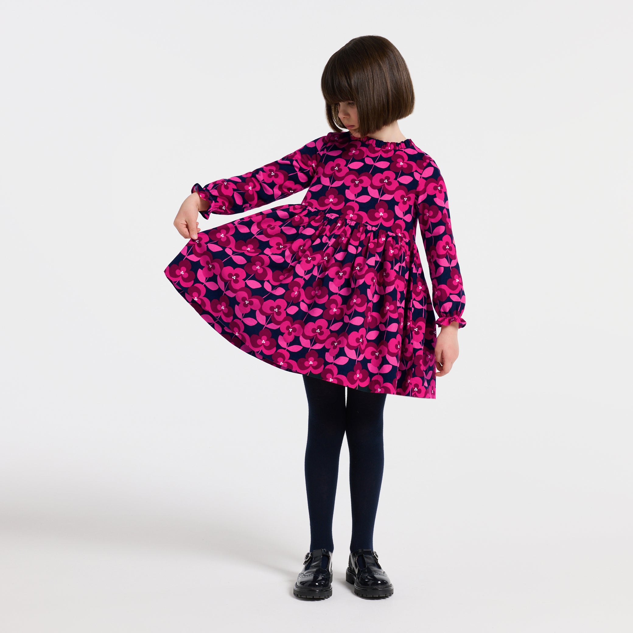 Girl floral velvet dress