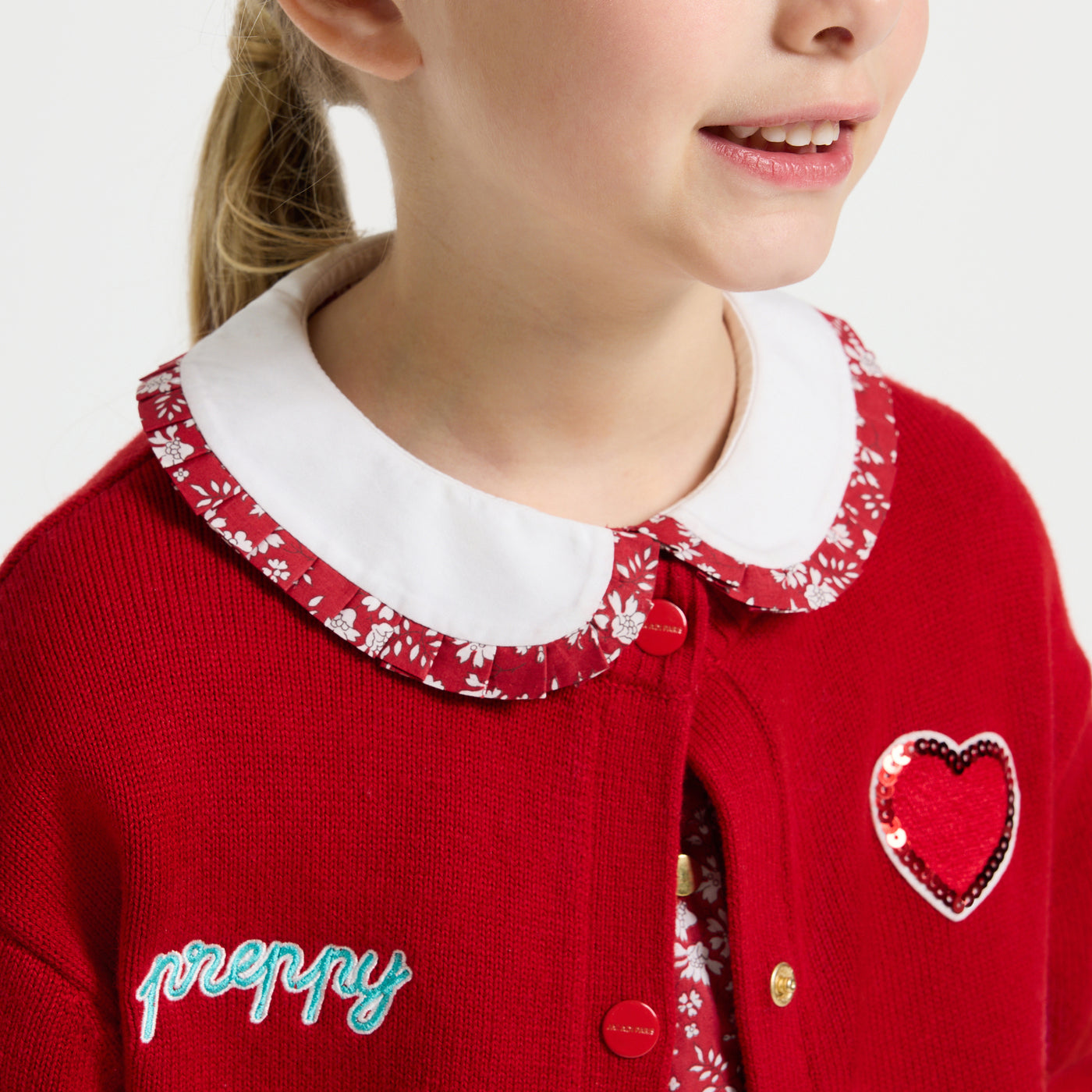 Girl wool blend Varsity cardigan