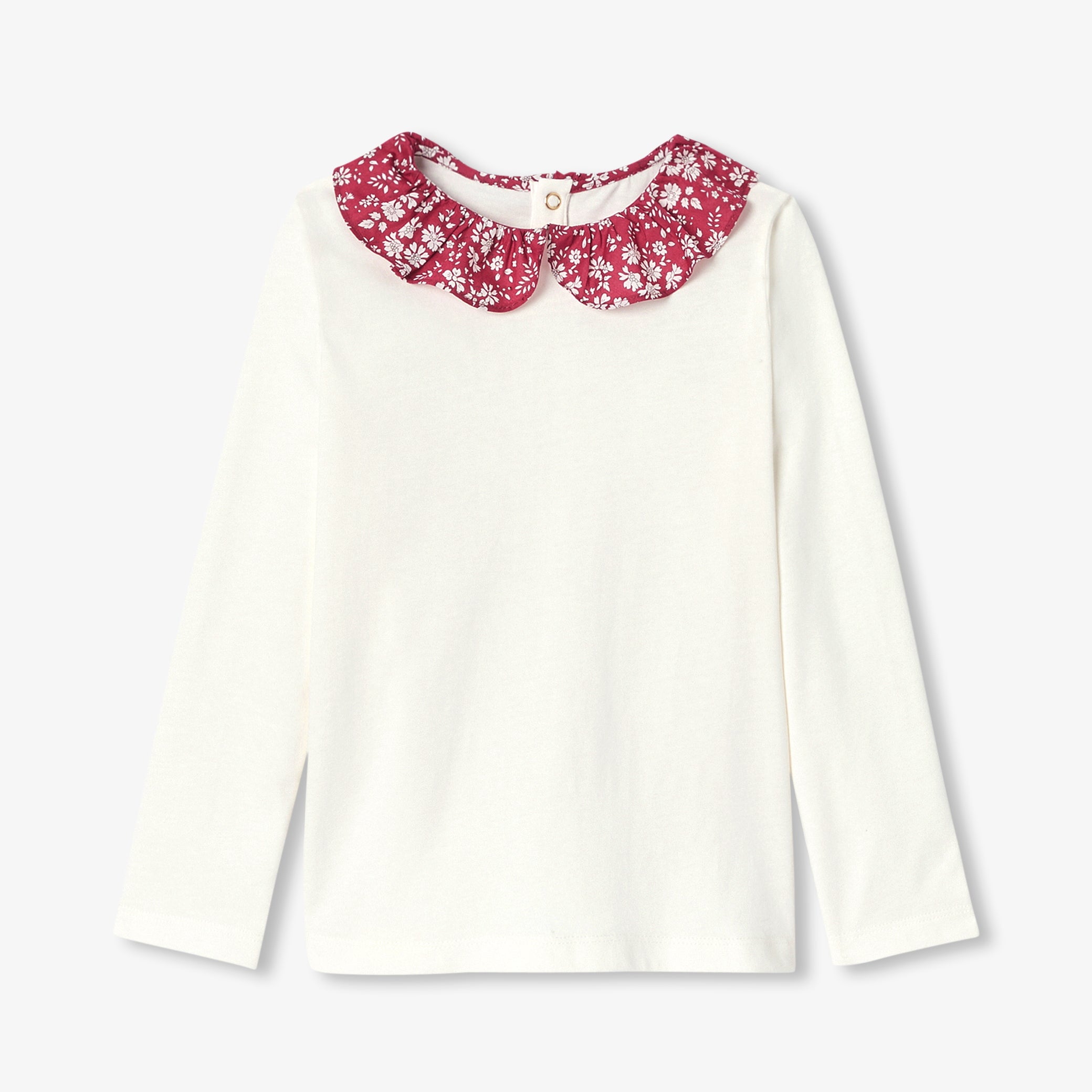 Girl T-shirt with Liberty fabric collar