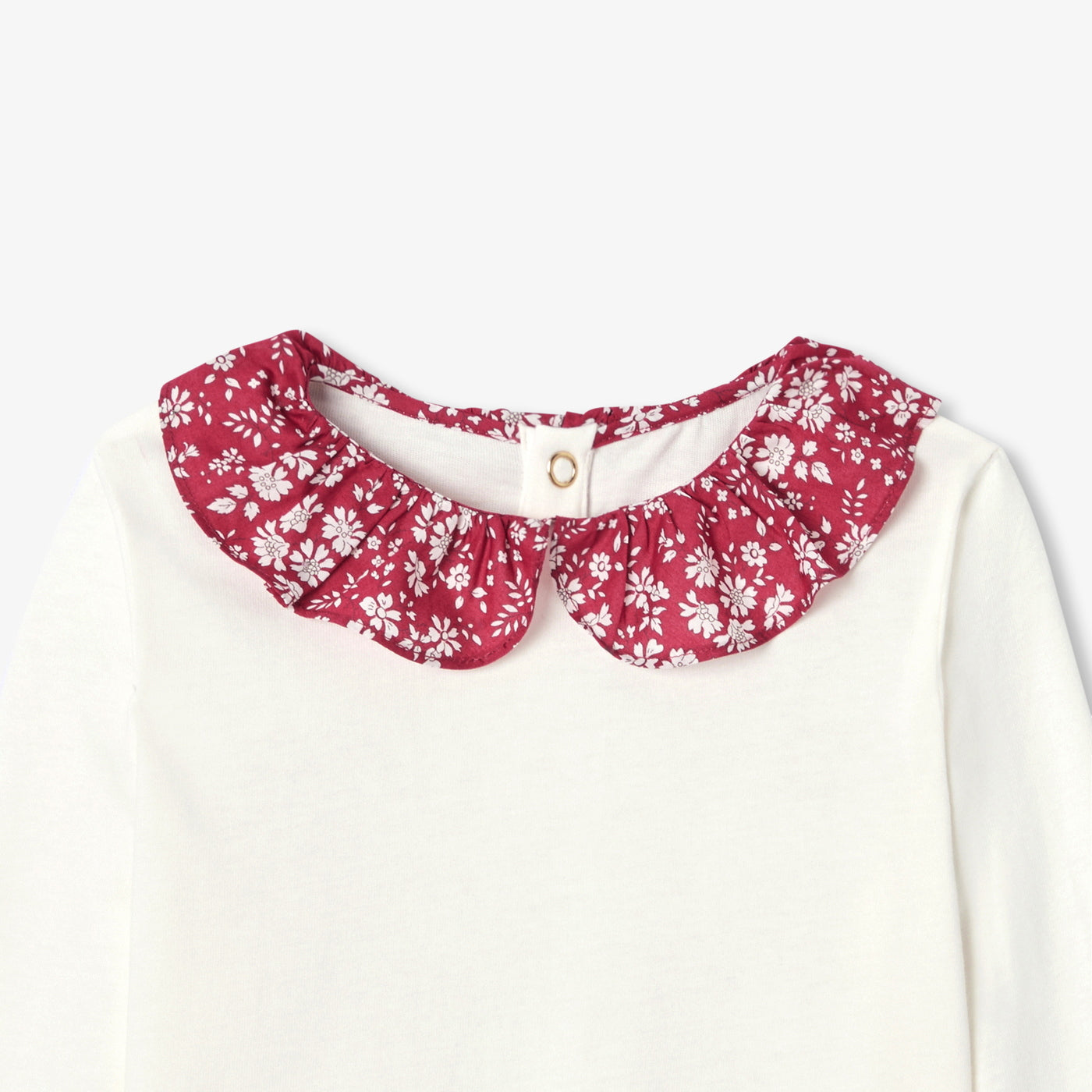 Girl T-shirt with Liberty fabric collar