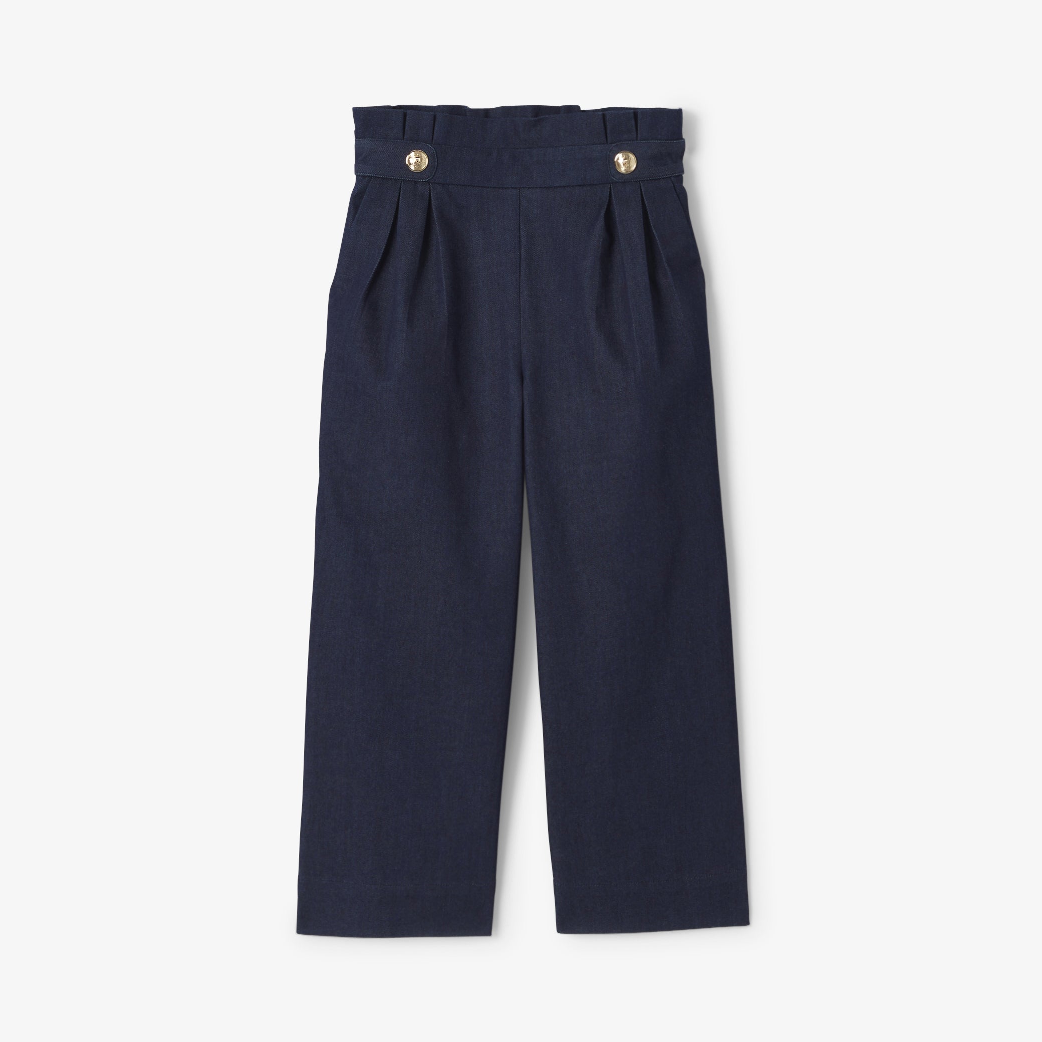 Girl wide-leg jeans in raw denim