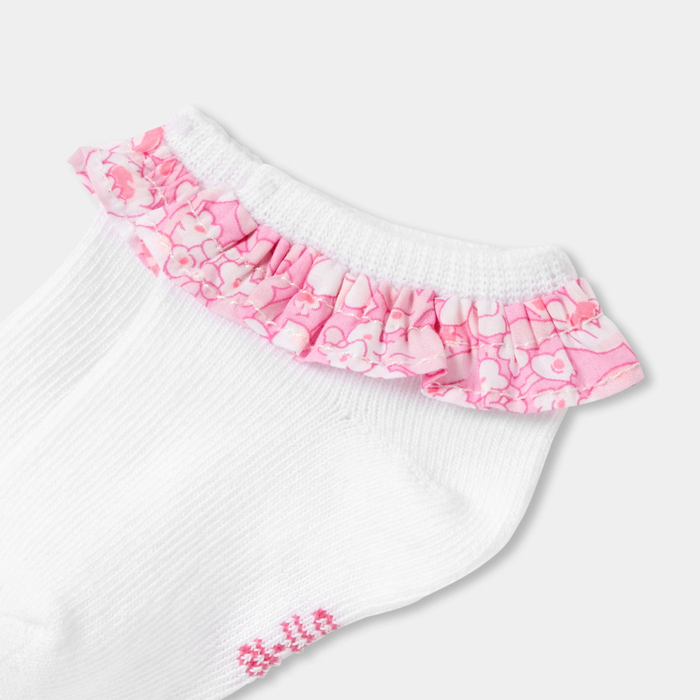 Baby girl socks with Liberty fabric ruffle