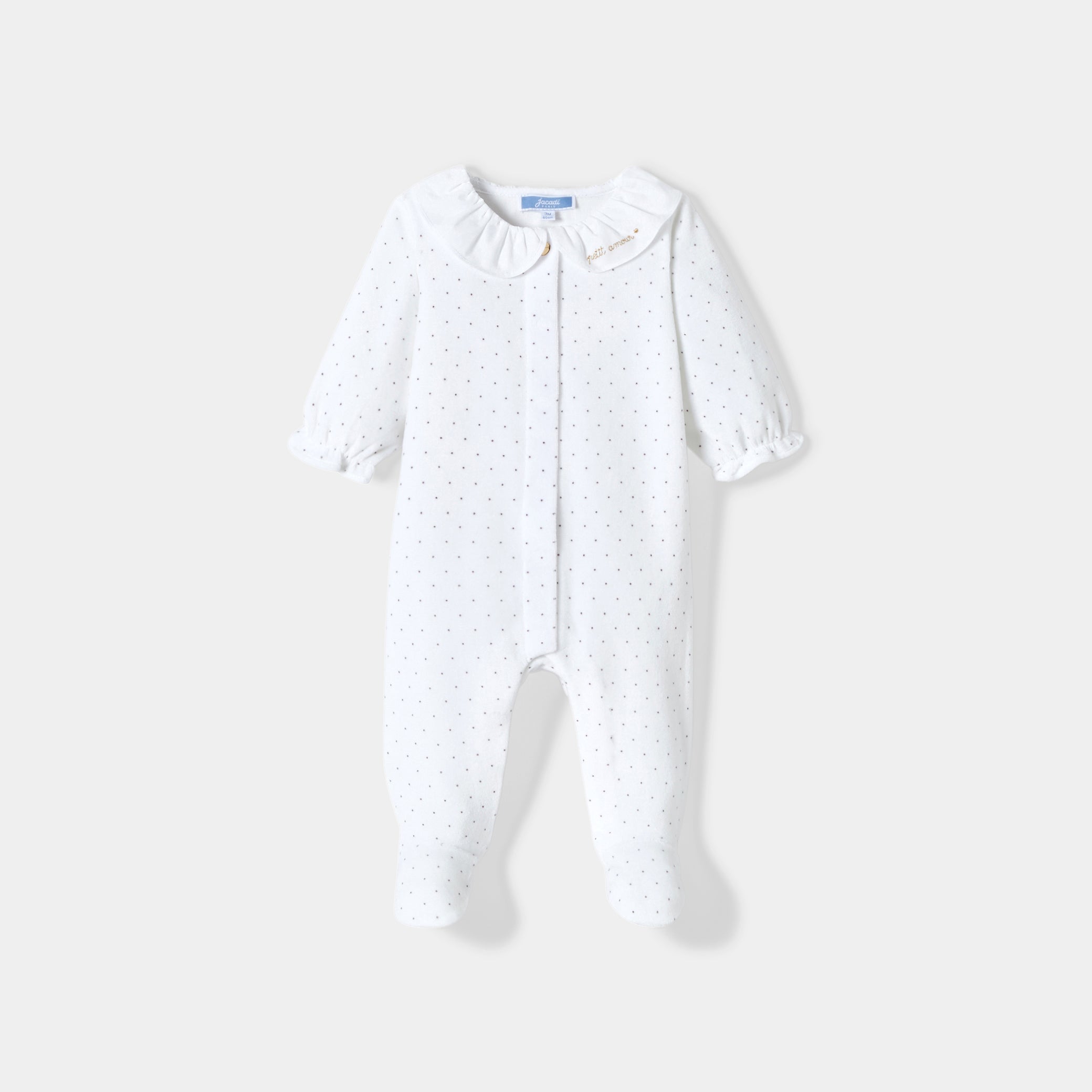 Baby girl polka dot velvet pyjamas