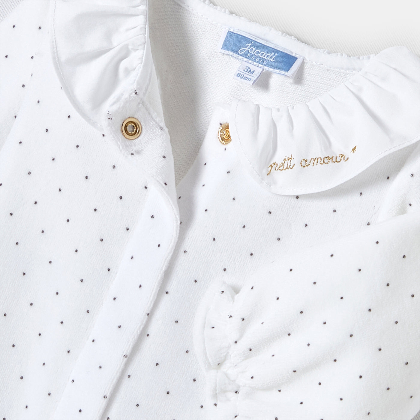 Baby girl polka dot velvet pyjamas