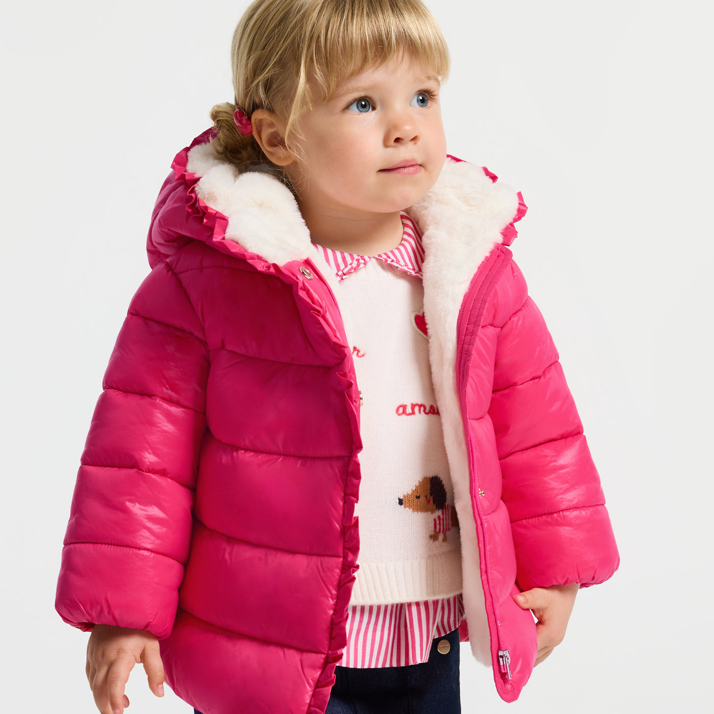 Baby girl satin padded jacket