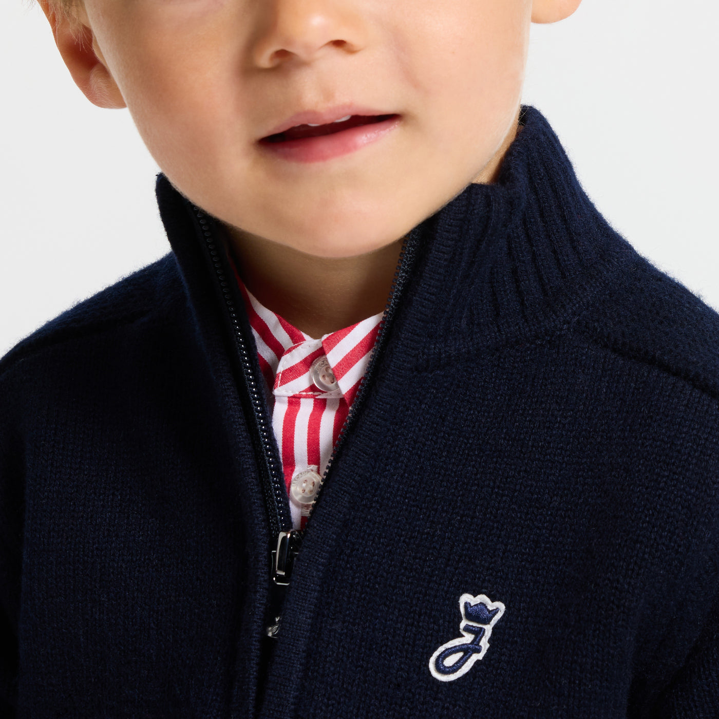 Baby boy trucker collar jumper