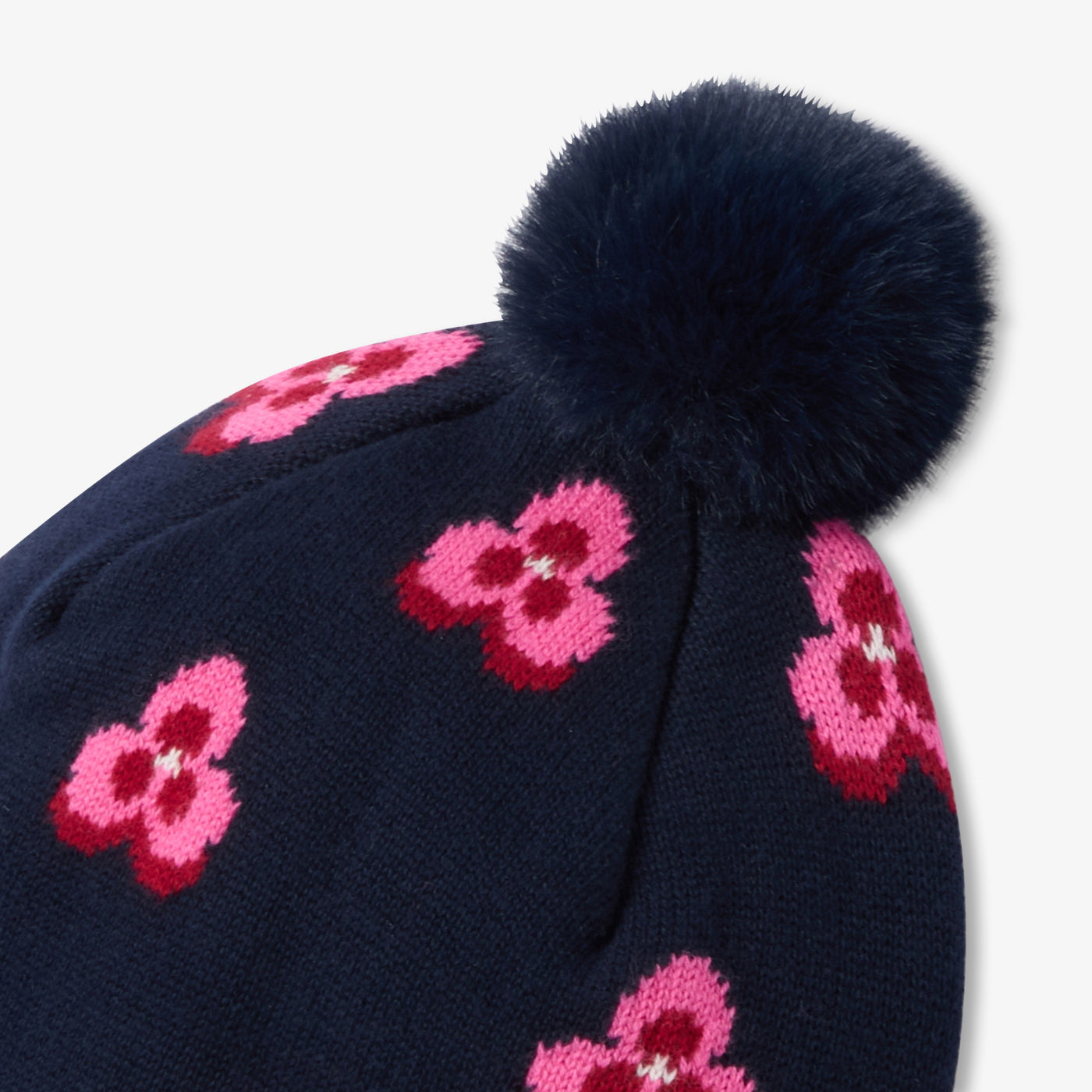Baby girl lined knit beanie