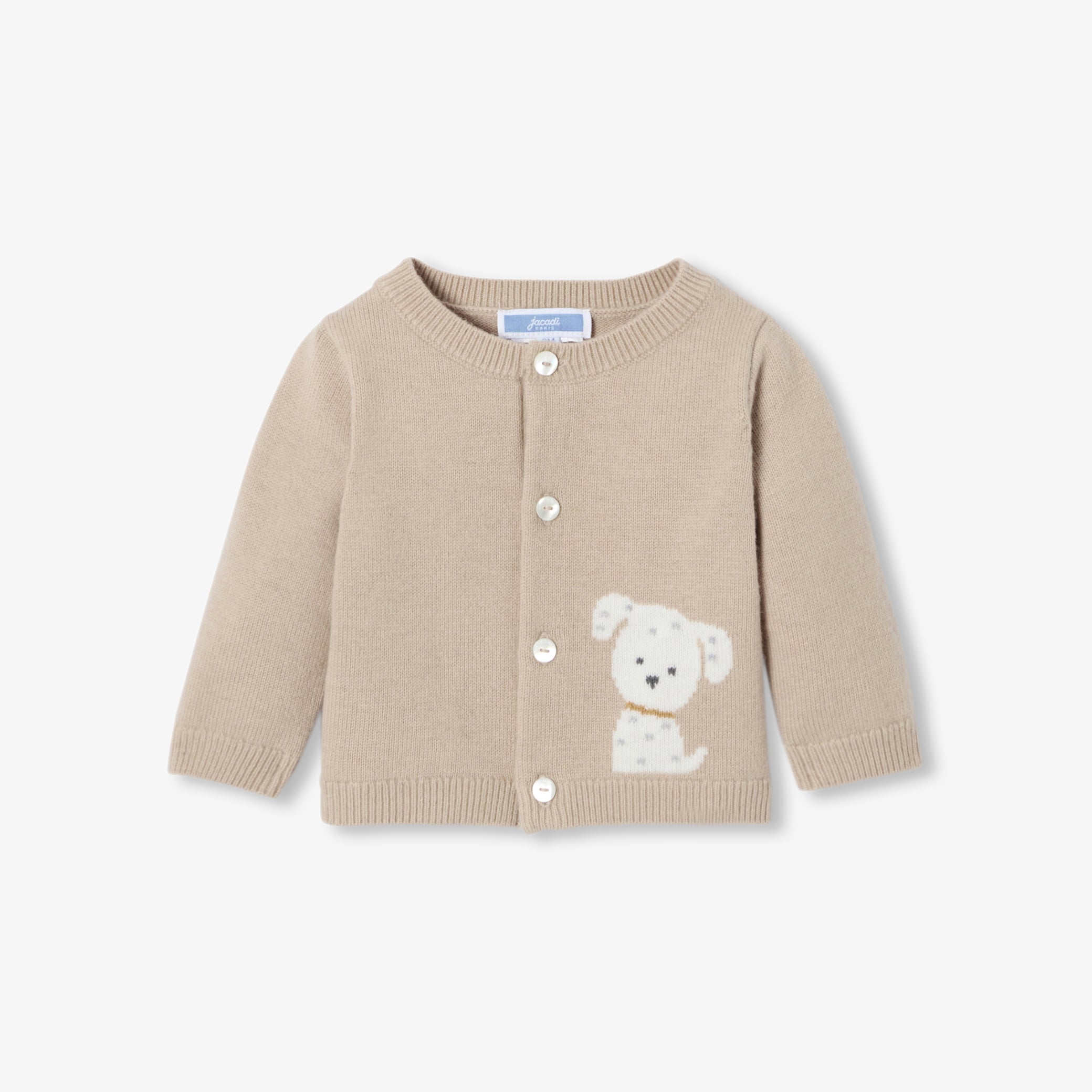 Baby dog intarsia jersey cardigan