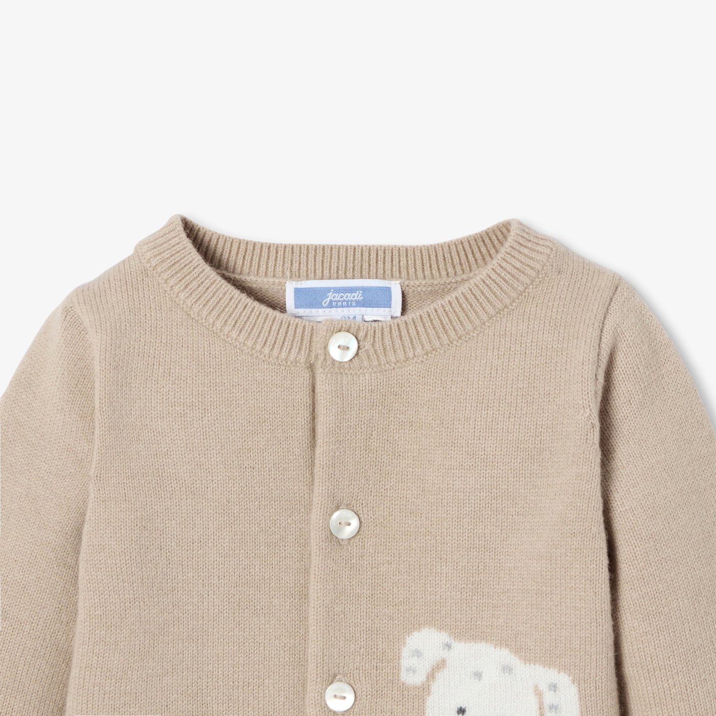 Baby dog intarsia jersey cardigan