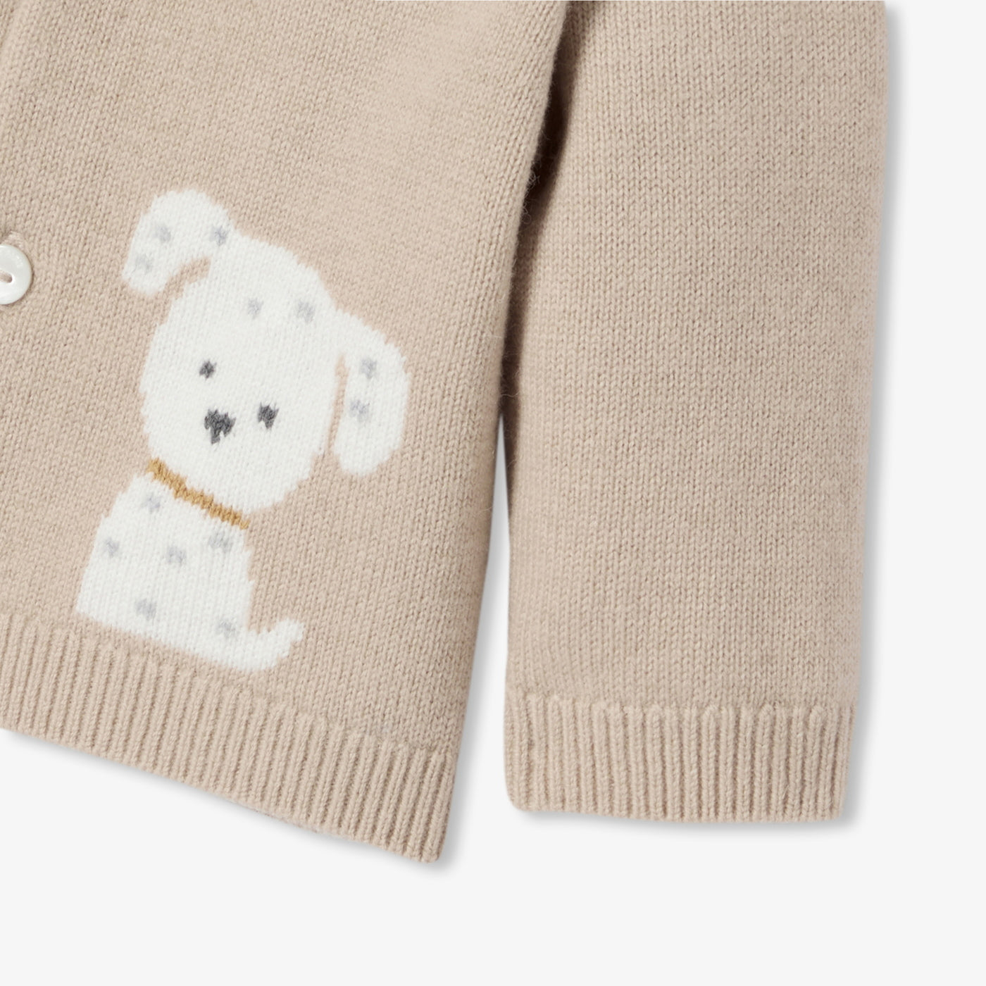 Baby dog intarsia jersey cardigan