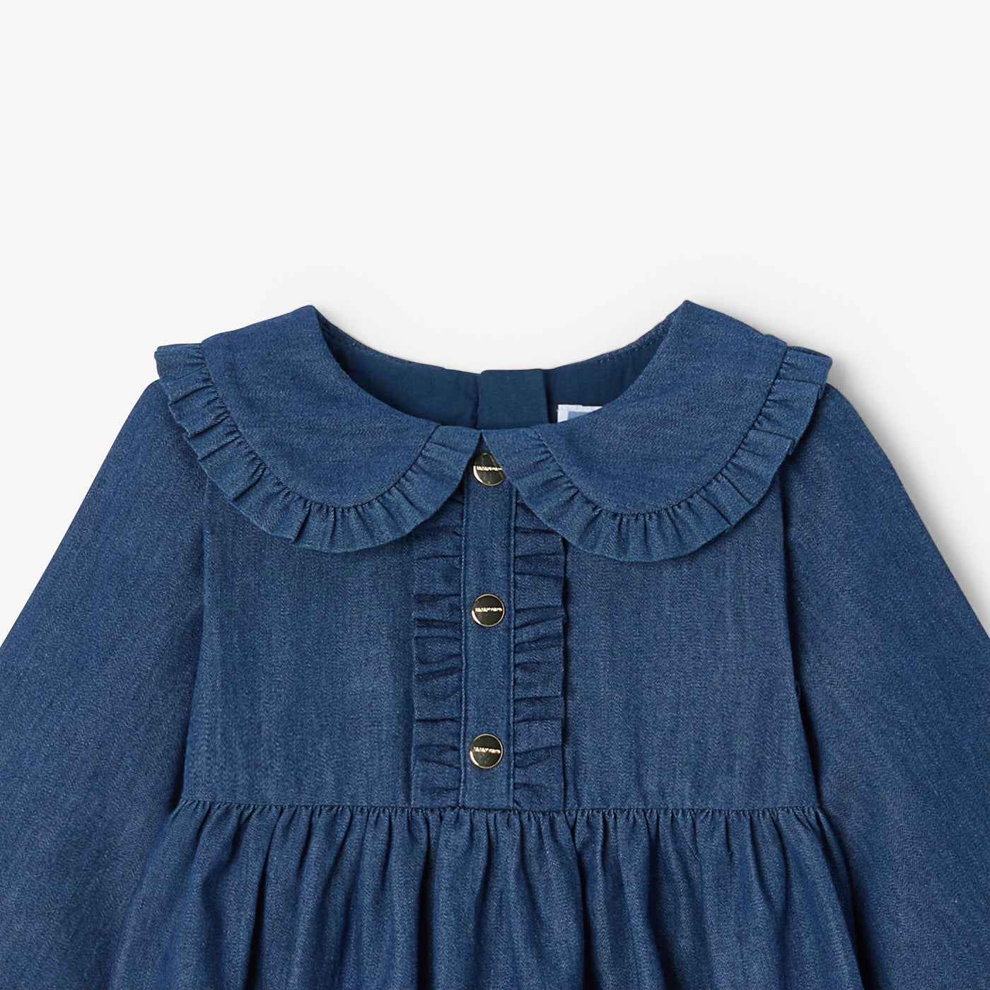 Baby girl dress in lightweight denim