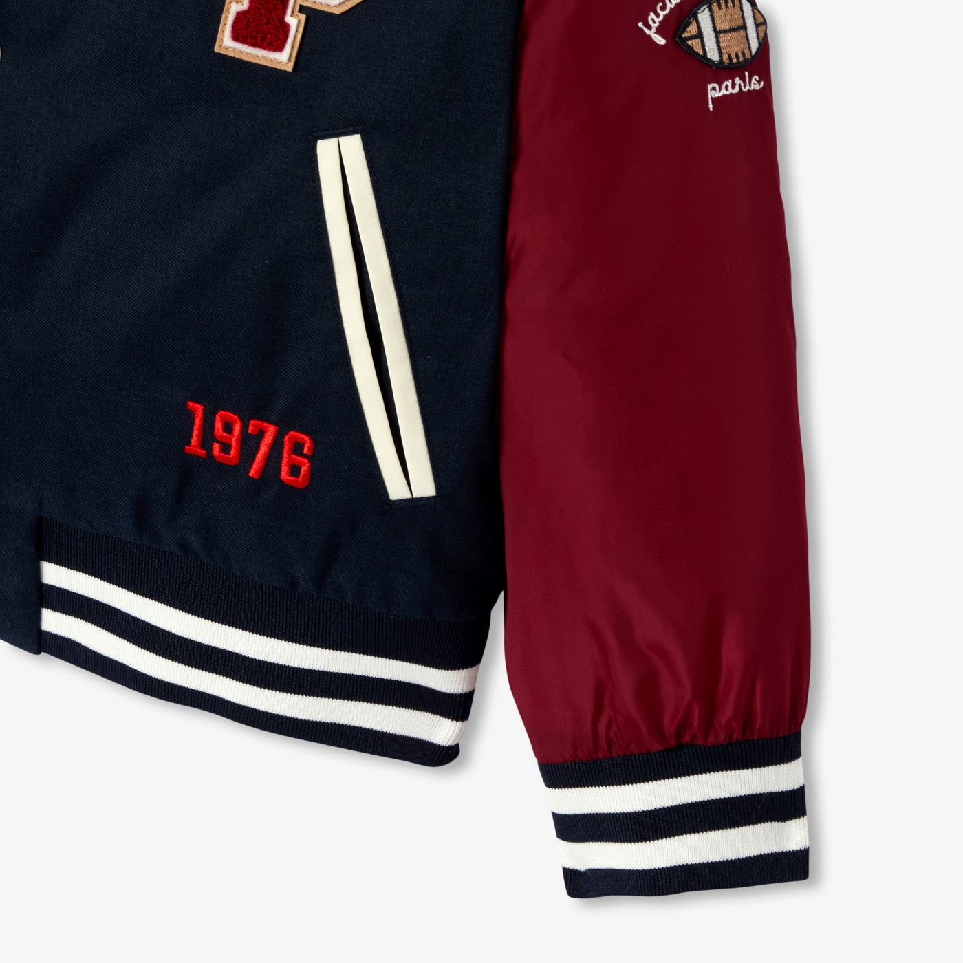 Child bi-material bomber jacket