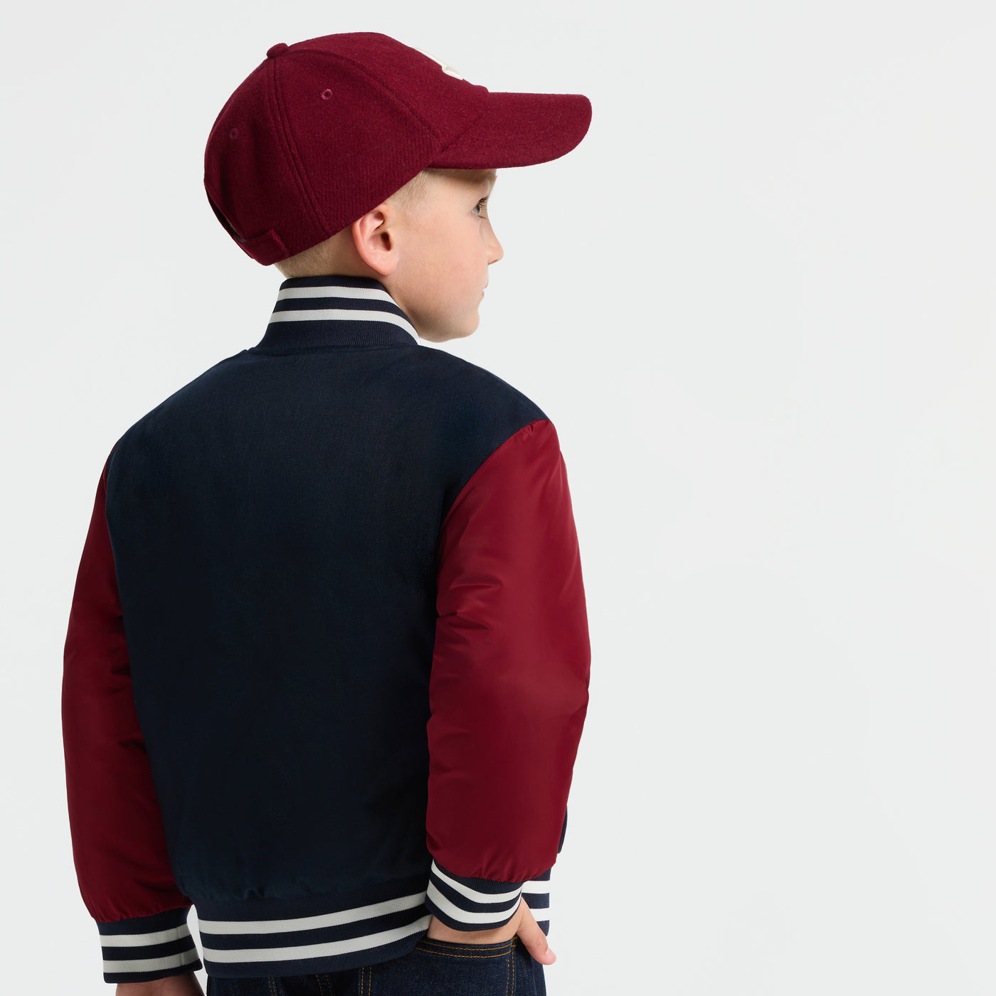 Child bi-material bomber jacket