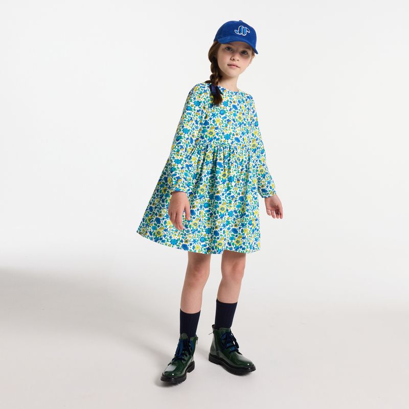 Girl dress in Liberty fabric velvet